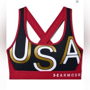 Woman's Under Armour Team USA Sports Bra Size Medium Americana NWT